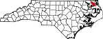 State map highlighting Pasquotank County
