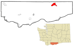 Location of Bickleton in Klickitat County, Washington