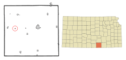 Location within Sumner County and Kansas