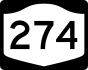 New York State Route 274 marker