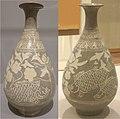 Korean bottle, 15th century, punch'ong glazed stoneware with white slip, HAA.JPG