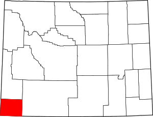 Map of Wyoming highlighting Uinta County
