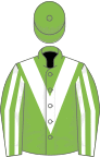 Light green, white chevron, striped sleeves