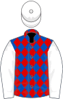 ROYAL BLUE and RED DIAMONDS, white sleeves and cap