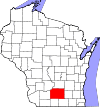 State map highlighting Dane County