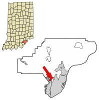 Location of Sellersburg in Clark County, Indiana.