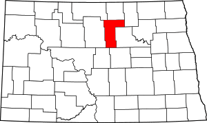 Map of North Dakota highlighting Pierce County