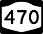 New York State Route 470 marker