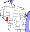 State map highlighting Trempealeau County
