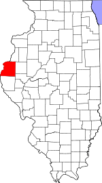 Hancock County's location in Illinois