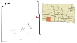 Location in Oglala Lakota County and the state of South Dakota