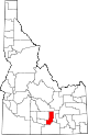 State map highlighting Minidoka County