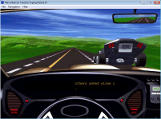 A screenshot from the Window version of Mavis Beacon Teaches Typing showing a typing game that features car racing.