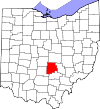 State map highlighting Fairfield County