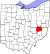 State map highlighting Guernsey County