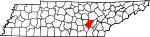 State map highlighting Bledsoe County
