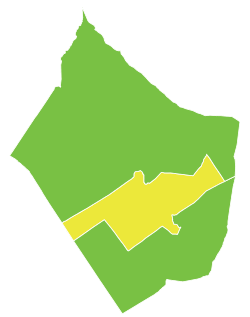 Map of Mayadin District within Deir ez-Zor Governorate shown in Yellow color