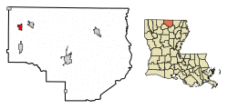 Location of Lillie in Union Parish, Louisiana.