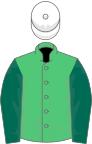 EMERALD GREEN, DARK GREEN sleeves, WHITE cap