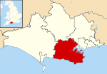 Purbeck shown within Dorset