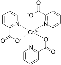 Skeletal formula of chromium(III) picolinate