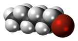 Spacefill model of 1-bromohexane