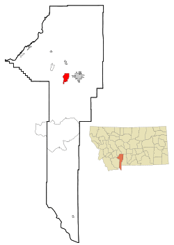 Location of Four Corners, Montana