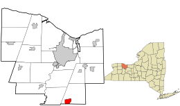 Location in Monroe County and the state of New York.