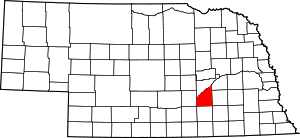 Map of Nebraska highlighting Hamilton County