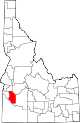 State map highlighting Ada County