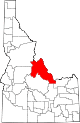 State map highlighting Lemhi County