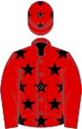 Red, black stars, red sleeves