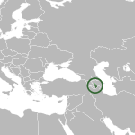Map showing Artsakh in Azerbaijan