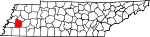 State map highlighting Haywood County