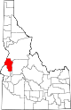 State map highlighting Adams County