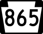 Pennsylvania Route 865 marker