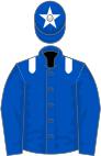 Royal blue, white epaulets and star on cap