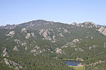 A photo of the Black Hills in the Black Elk Wilderness with Horsethief Lake.