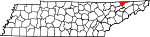 State map highlighting Hancock County