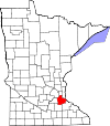 State map highlighting Dakota County