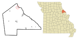 Location of Ashburn, Missouri