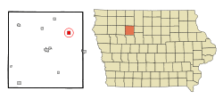 Location of Rolfe, Iowa