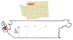 Skagit County Washington Incorporated and Unincorporated areas Anacortes Highlighted.svg