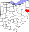 State map highlighting Columbiana County