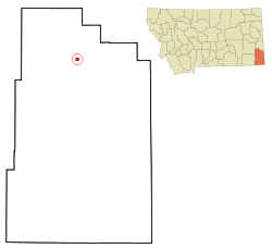 Location of Ekalaka, Montana