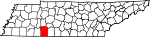 State map highlighting Wayne County