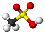 Ball-and-stick model of methanesulfonic acid