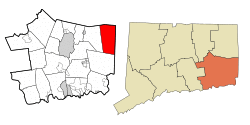 Location within New London County, Connecticut