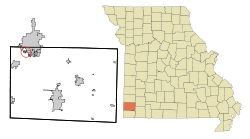 Location of Grand Falls Plaza, Missouri