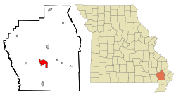 Location of Dexter, Missouri
